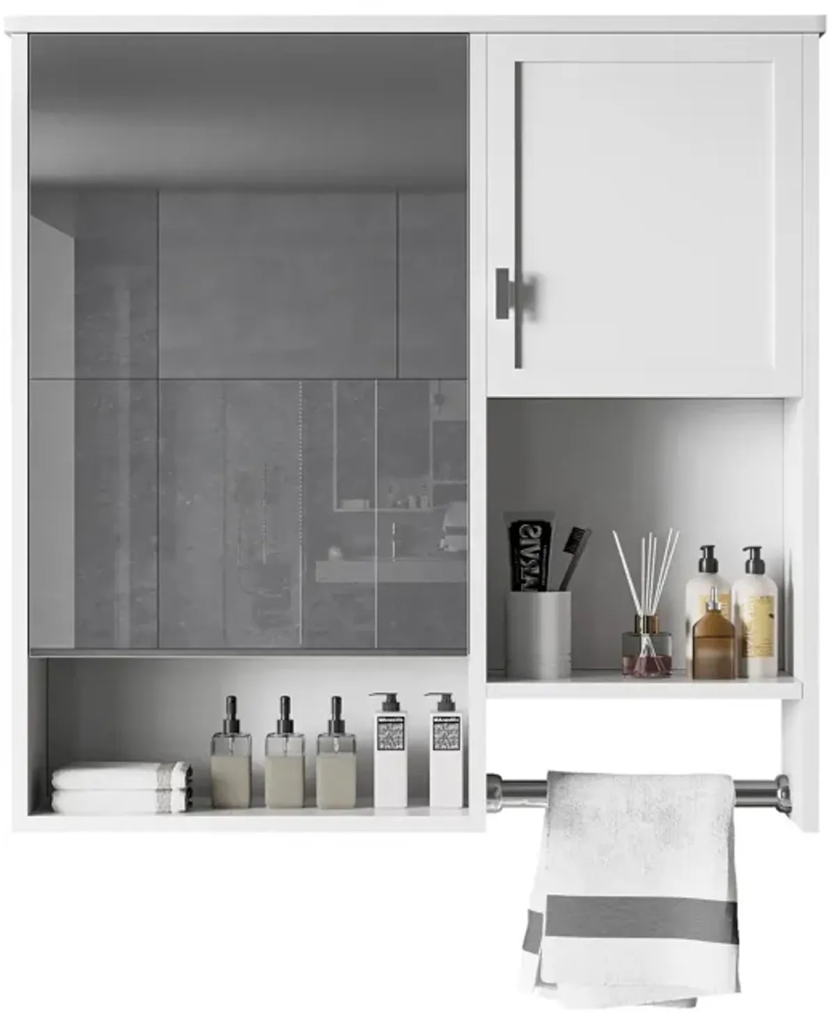 Modern Wall Mounted Bathroom Medicine Cabinet, Bathroom Wall Storage Cabinet With Mirror
