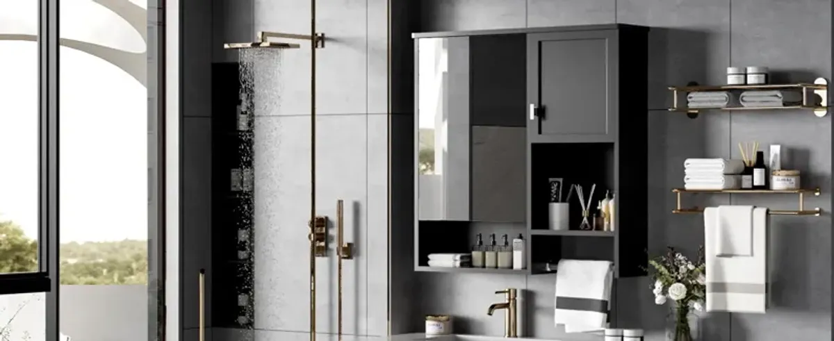 Modern Wall Mounted Bathroom Medicine Cabinet, Bathroom Wall Storage Cabinet With Mirror