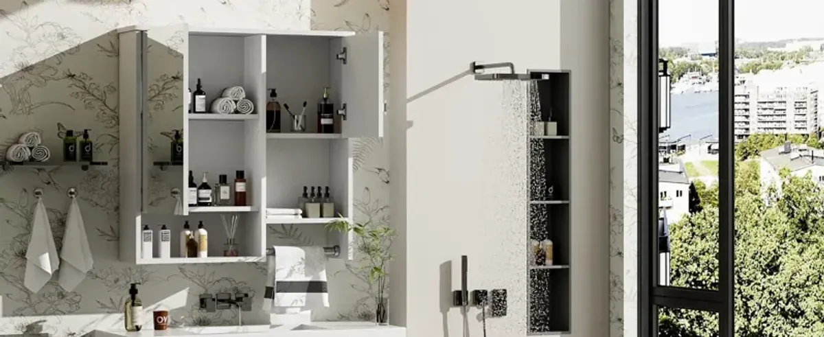 Modern Wall Mounted Bathroom Medicine Cabinet, Bathroom Wall Storage Cabinet With Mirror
