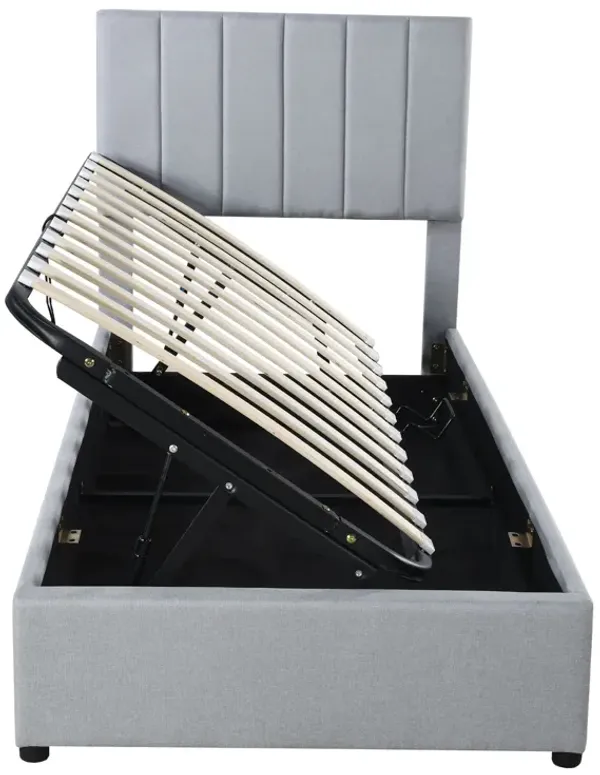 Upholstered Platform Bed With A Hydraulic Storage System