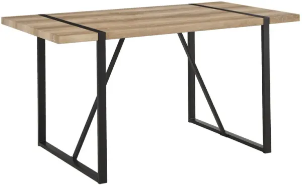 Modern Dining Table With Black Metal Legs For 4 - 6 Person