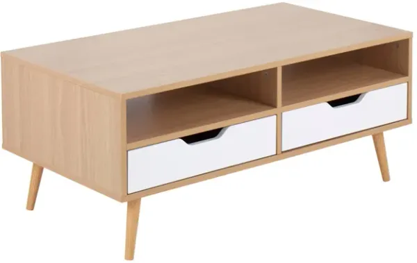 Astro - Contemporary Coffee Table - Natural / White