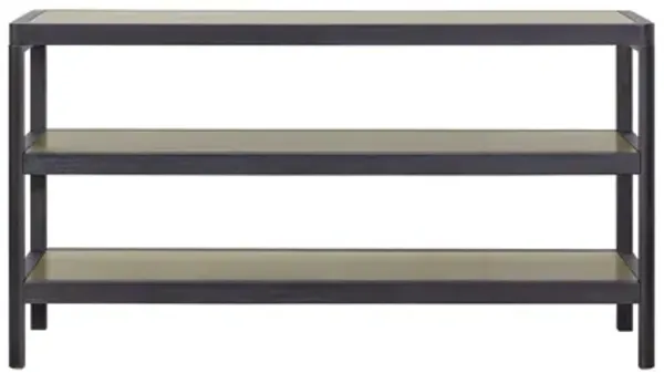 Console Table With Metal Insets - Black