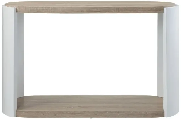 Zoma - High Gloss Sofa Table - Oak / White