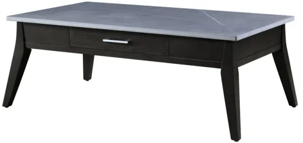 Zemocryss - Sintered Stone Top Coffee Table - Dark Brown / Gray