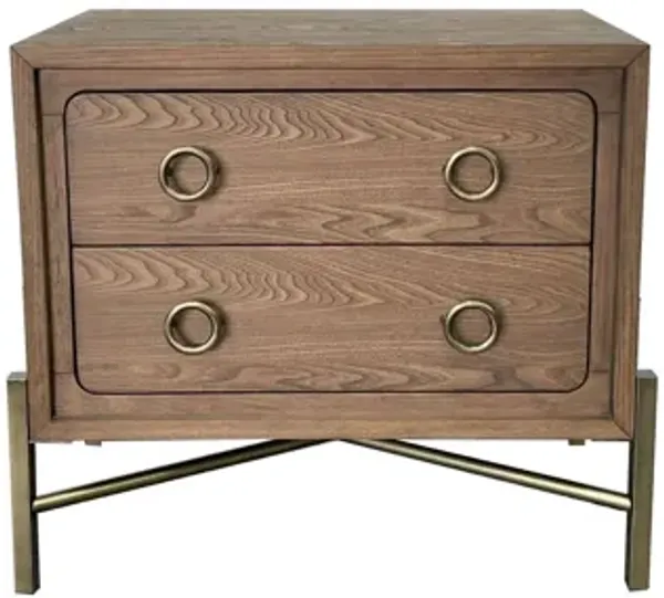 2 Drawer Nightstand With USB - Latte