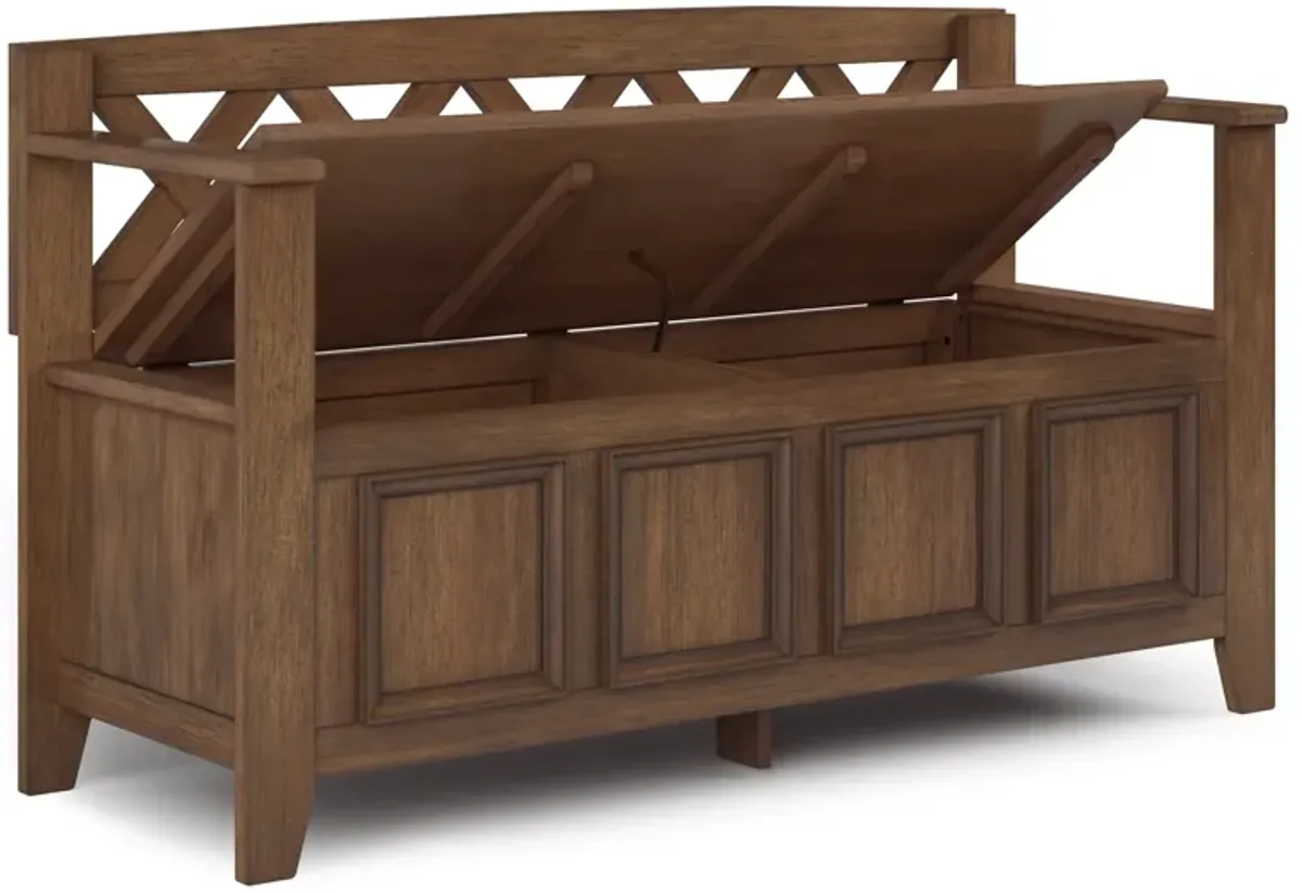 Amherst - Entryway Storage Bench - Rustic Natural Aged Brown