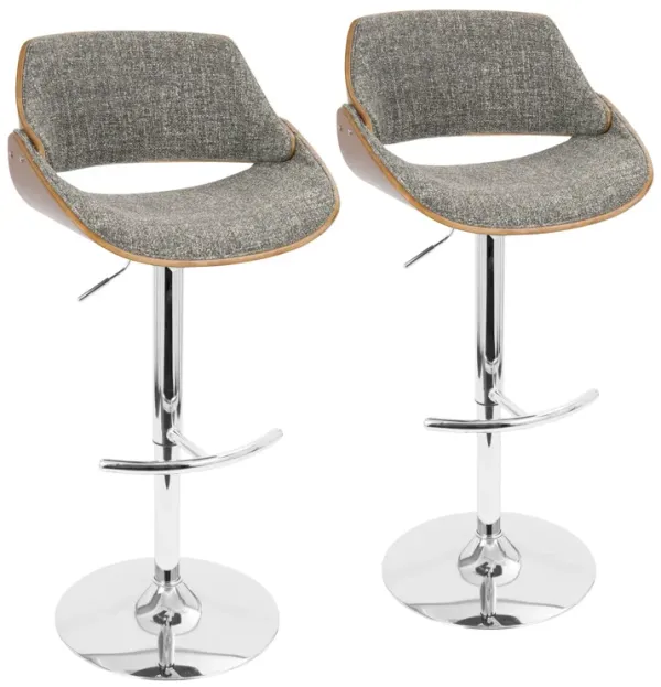 Fabrizzi - Mid Century Modern Adjustable Barstool With Swivel (Set of 2)