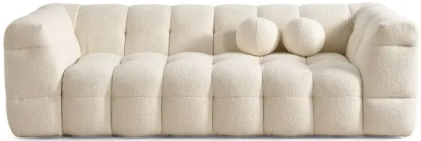 Alana - Tufted Sofa - Ivory / White