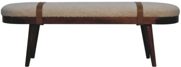 Nordholm Boucle Bench - Walnut