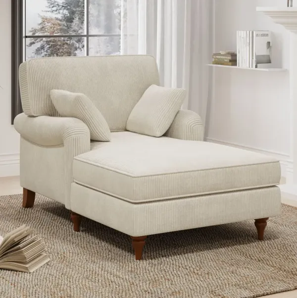 Oversized Chaise Lounger Modern Style Sofa Couch, With Pillows, Charge Station & Cup Holders