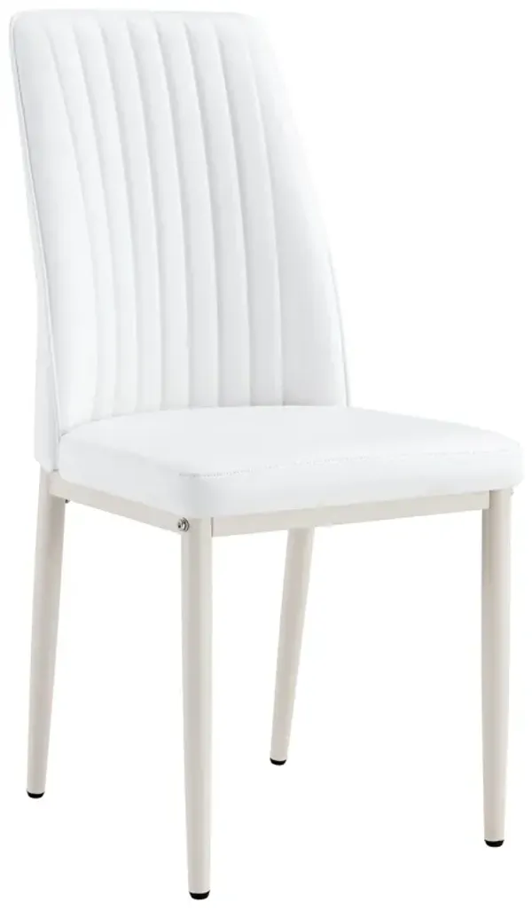 Modern Dining Chair, Made Of High Backrest Material And Sturdy Legs, Suitable For Use In Dining Rooms - White