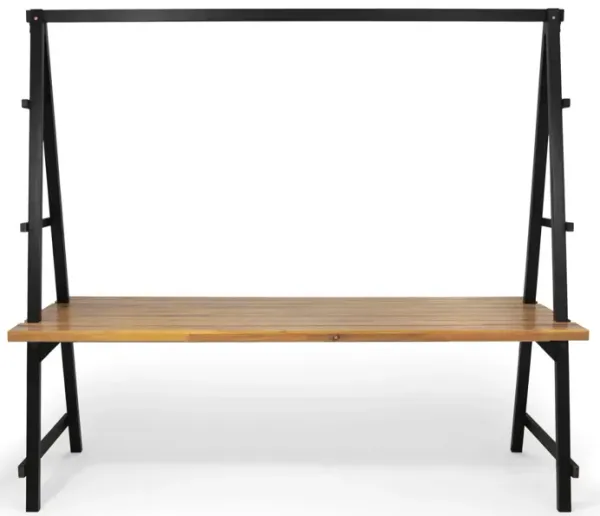 Huckleberry - Acacia Wood Outdoor Dining Table With Plant Hanger - Teak