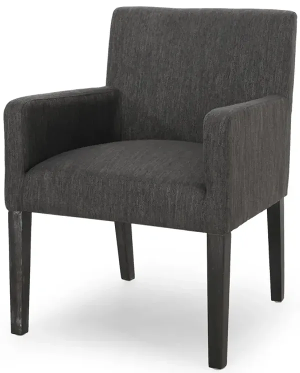 Contemporary Armchair With Track Arms - Charcoal