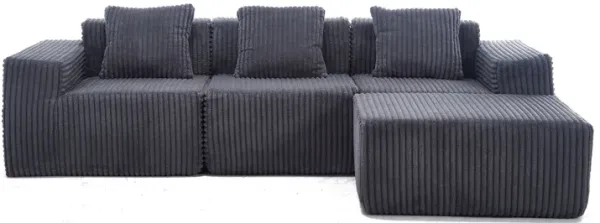 L - Shape Modern Minimalist Modular Sectional Sofa, Upholstered Cloud Couch With Deep Seats