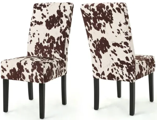 Contemporary Dining Chair With Rubberwood Legs (Set of 2)