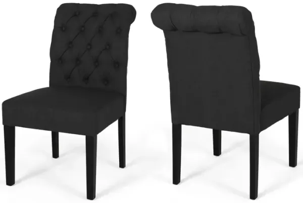 Broxton - Tuft Dining Rolltop Chairs With Button Tufted Backrest (Set of 2)