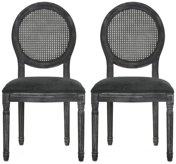 French Country Dining Chair With Cane Backrest (Set of 2)