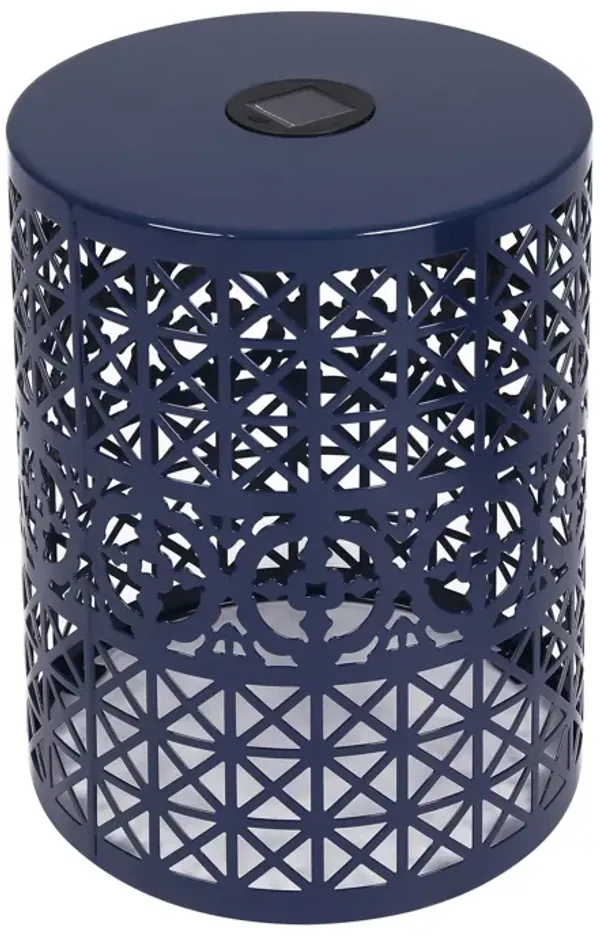 Modern Iron Solar Side Table With Built - In Light