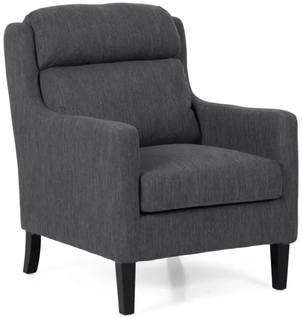 Contemporary Club Chair With Upholstered Fabric And Rubberwood Legs