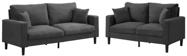Modern Upholstered 2 Piece Sofa Set With 3 Seater And 2 Seater