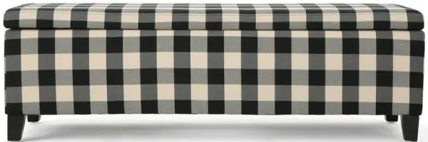 Contemporary Storage Ottoman With Seating And Storage - Black