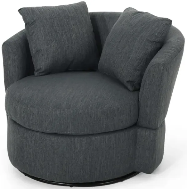 Swivel Accent Chair, Upholstered Club Chair For Living Room, Bedroom - Charcoal