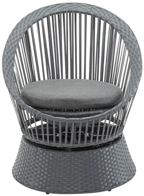 Modern Swivel Wicker Lounge Chair With Round Design