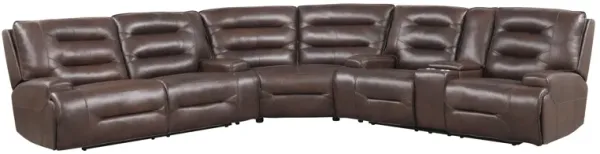 3 Piece Power Reclining Sectional in Top Grain Leather