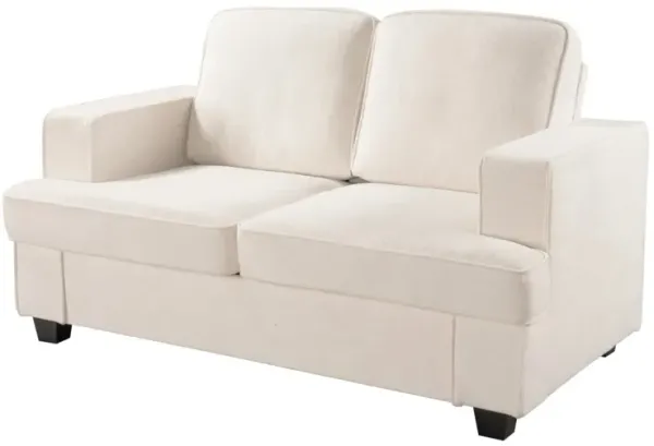 Modern Loveseat, Comfortable 2 Seater Couch With Deep Seating, Loose Back Cushions, Wide Arms