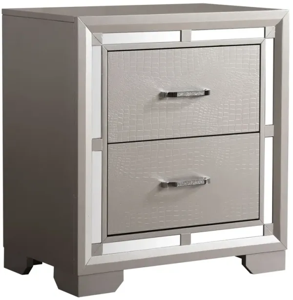 Alana - Nightstand - Silver Champagne