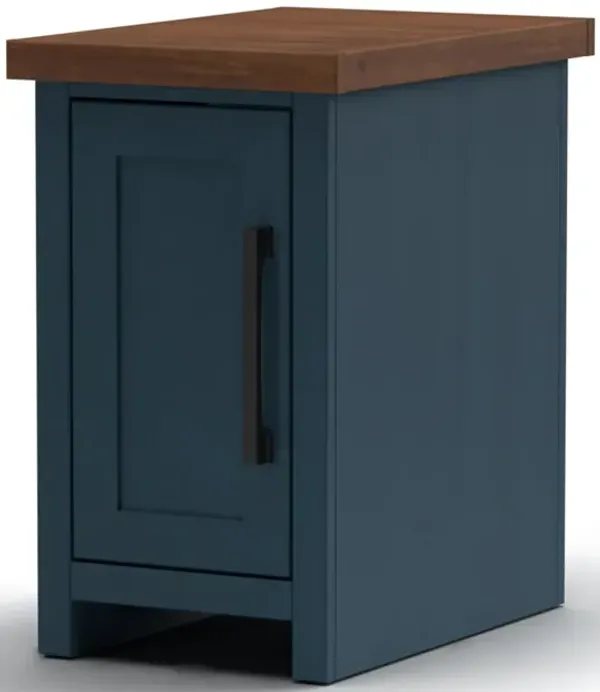 Nantucket - Chairside Table - Blue Denim, Whiskey