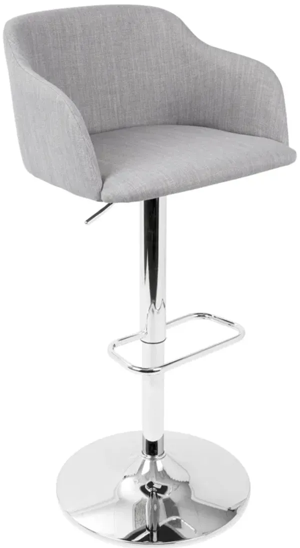 Daniella - Contemporary Adjustable Barstool With Swivel - Light Gray