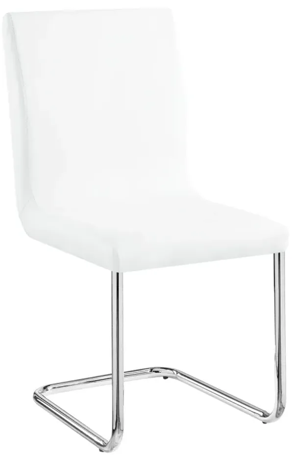 Palton - Synthetic Leather Side Chair (Set of 2) - Chrome / White