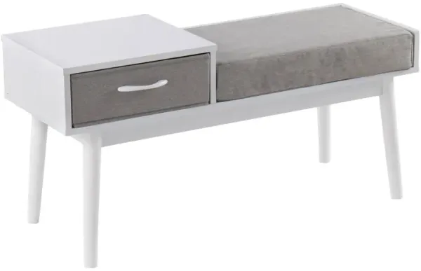 Telephone Contemporary Bench With Pull Out Drawer
