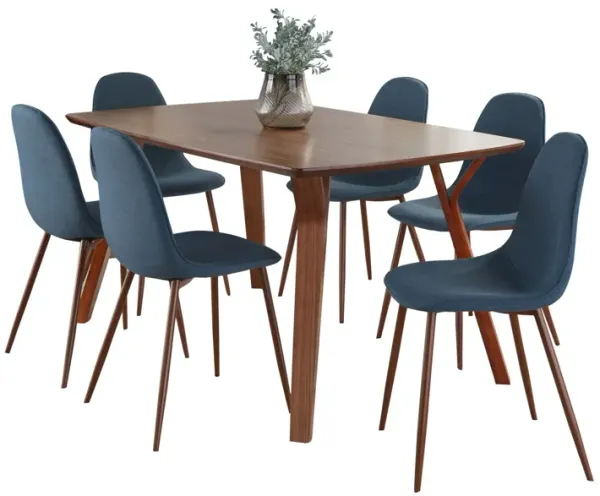 Folia Pebble - 7 Piece Mid Century Modern Dining Set