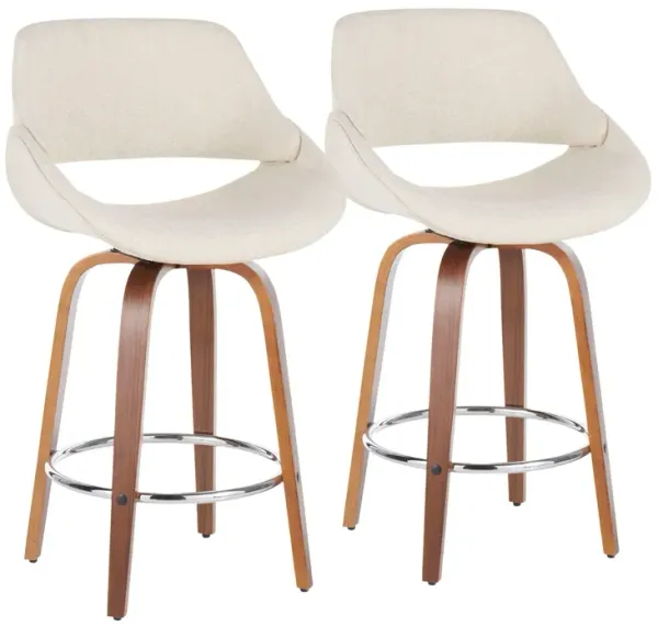Fabrico - Mid Century Modern Counter Stool (Set of 2)