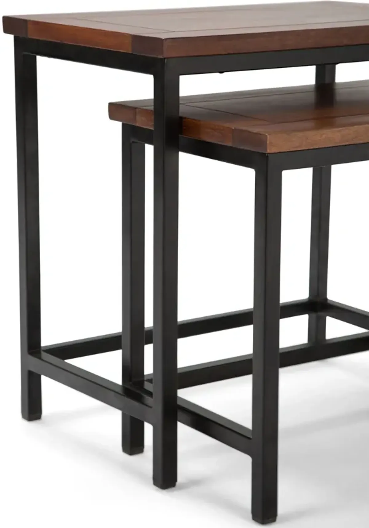 Skyler - 2 Piece Nesting Side Table - Dark Cognac Brown