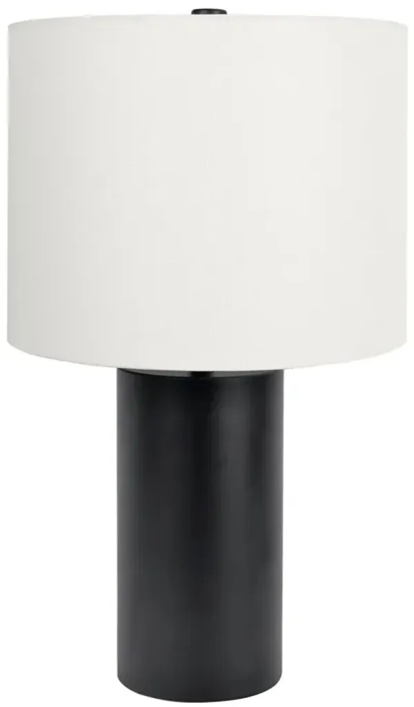 Aura - Table Lamp With On / Off Switch Block Base - Black / White