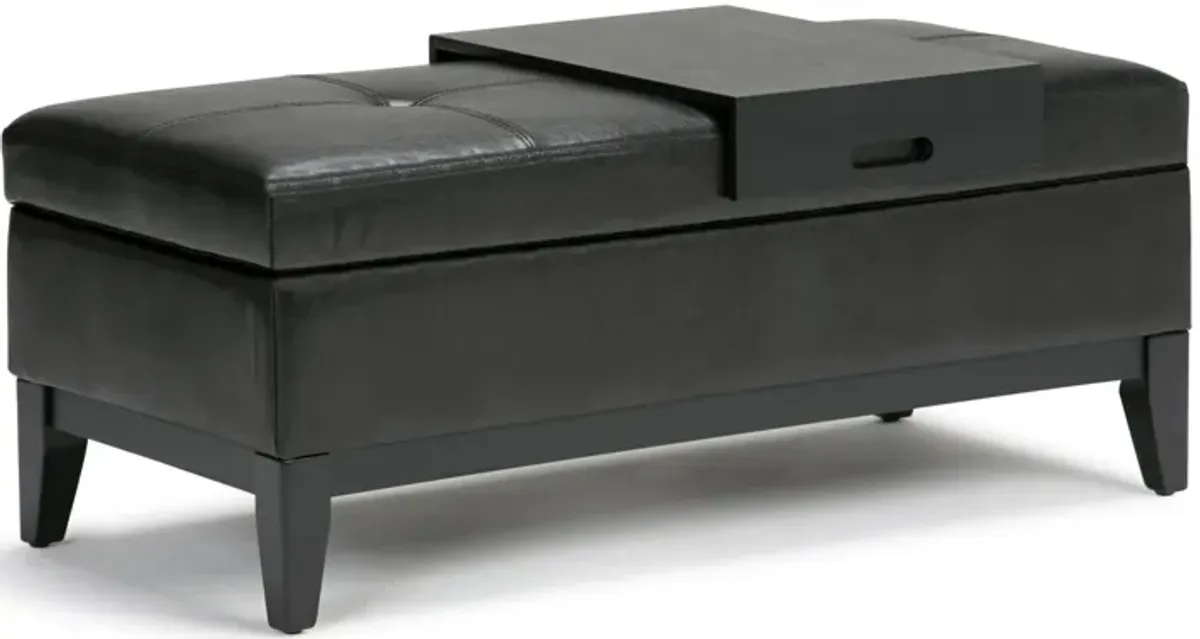 Oregon - Contemporary Storage Ottoman Bench With Tray
