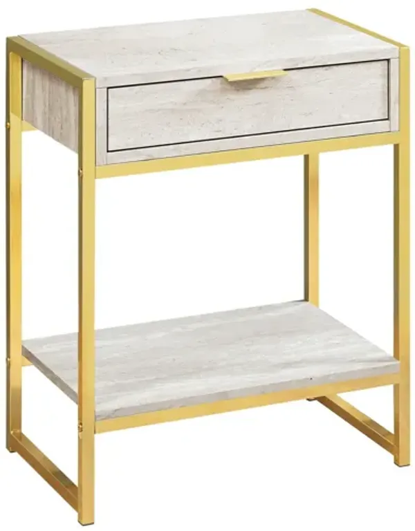 Accent Side Table, Storage Drawer, Spacious Tabletop