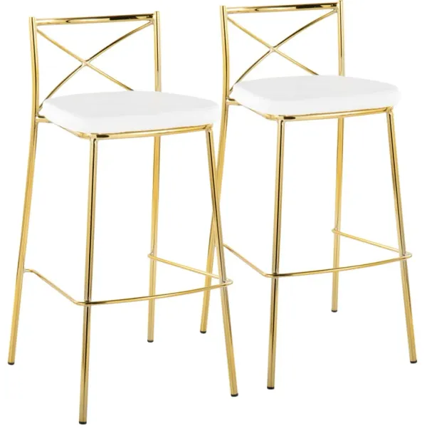 Modern Charlotte - Contemporary Fixed Height Barstool (Set of 2)