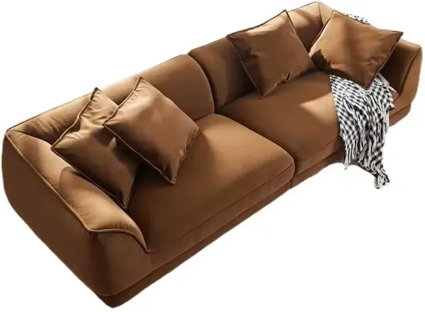 Nordic Modern Sofa With Removable Pillowcase, High Density Sponge Filling, 4 Throw Pillows