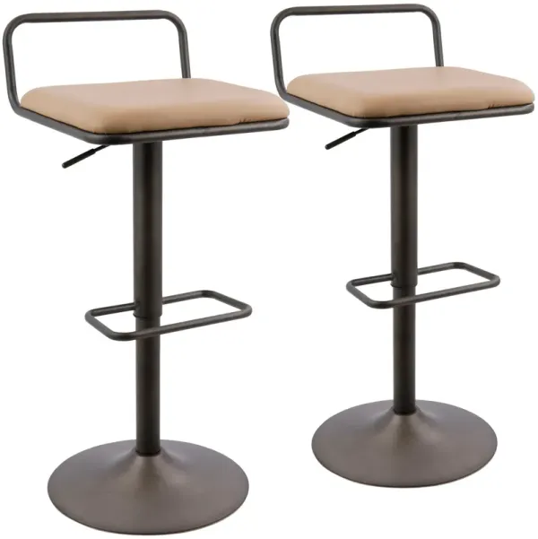 Beta - Industrial Barstool (Set of 2) - Camel