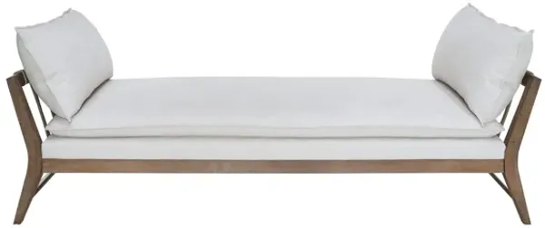 Daybed With Leather Strap Detail - White