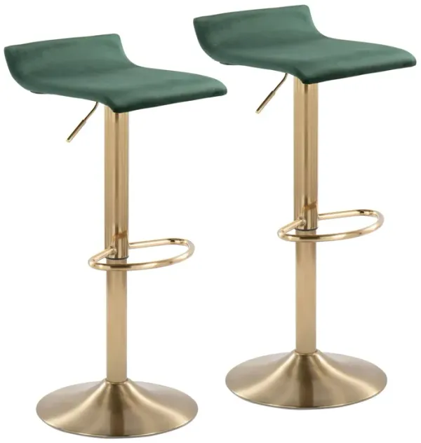 Ale - Contemporary Adjustable Height Barstool With Swivel With Oval Footrest (Set of 2)