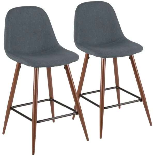 Pebble - Mid Century Modern Counter Stool (Set of 2)