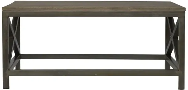 Industrial Cross Metal Coffee Table - Pewter