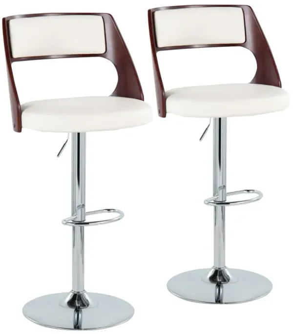 Cecina - Mid-Century Modern Adjustable Height Barstool Wth Swivel And Oval Footrest (Set of 2)