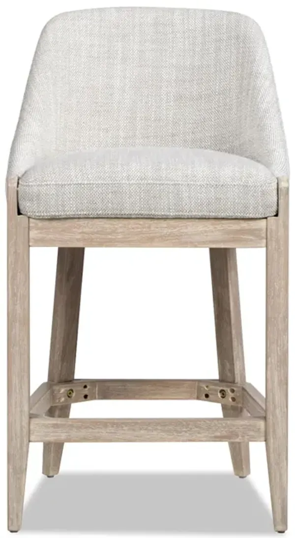 Newport - Coastal Curved Back Upholstered Counter Stool - Two Tone Neutral Gray
